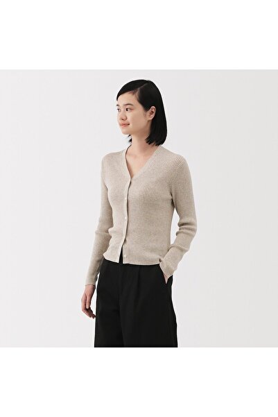 Muji Lyocell Blended V Neck Cardigan