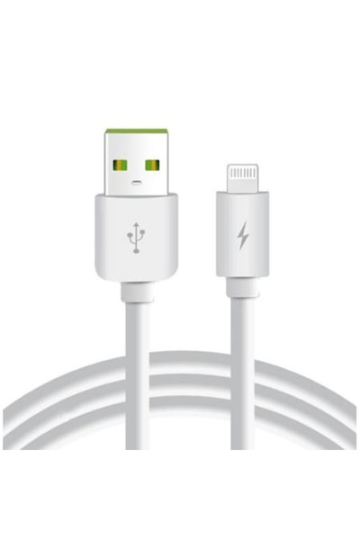 FONIX Data Cable Compatible with iPhone/iOS, Lightning, 2.4A Fast Charging, 2m, White
