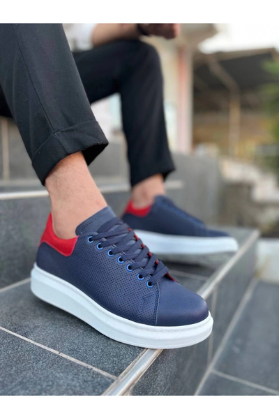 By Mop Kb-Dx3 Kuback Navy Blue Leather Casual Men's Shoes