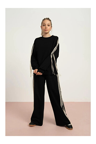 QUEEN KİDS طقم كوين كيدز للفتيات 7805 باللون الأسود