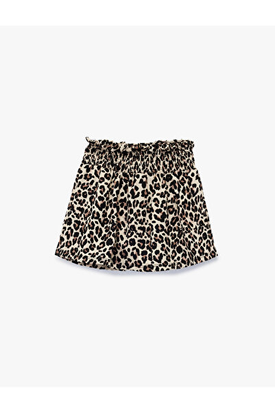 Koton Leopard Patterned Gipeli Mini Shorts Skirt