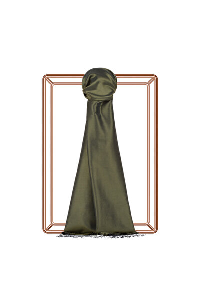 ipekevi Πράσινο ίσιο μεταξωτό σάλι καρυδιάς 2911