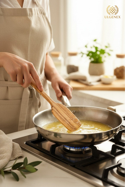 Ulgenex 3-Piece Olive Wood Spatula Set – Natural Handmade Wood