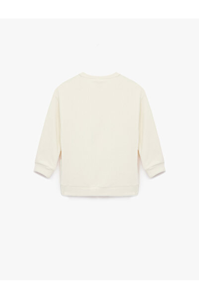 Koton Bisiklet Yaka Uzun Kollu Basic Kadife Sweatshirt