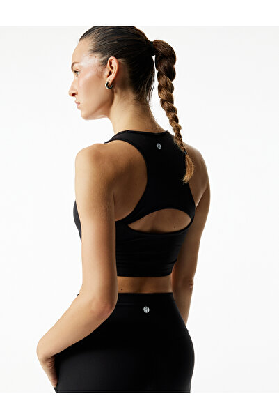 Koton Sutien sport fără mâneci, cu decolteu, cu detaliu de fereastră pe spate