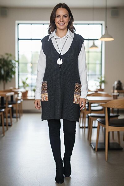 Modern Örme ve Dizayn Selanik Cepli Triko Süveter