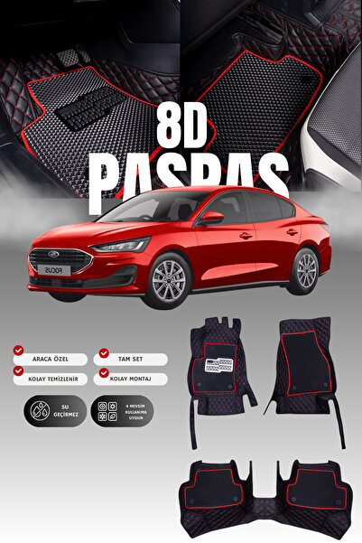 Genel Markalar Ford Focus (2018 ve sonrası) 8D Deri Havuzlu Oto Paspas | Tam ...