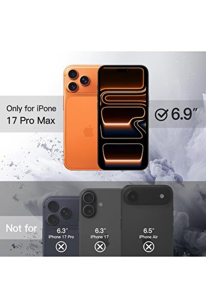 m.tk moveteck iPhone 17 Pro Max Kılıf Krom Mika Magsafe Arkası Şeffaf Hassas Butonlu Yumuşak Renkli Mat Kenarlı