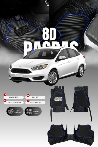 stiloto Ford Focus (2012-2018) 8D Deri Havuzlu Oto Paspas | Tam Koruma,Araca ...