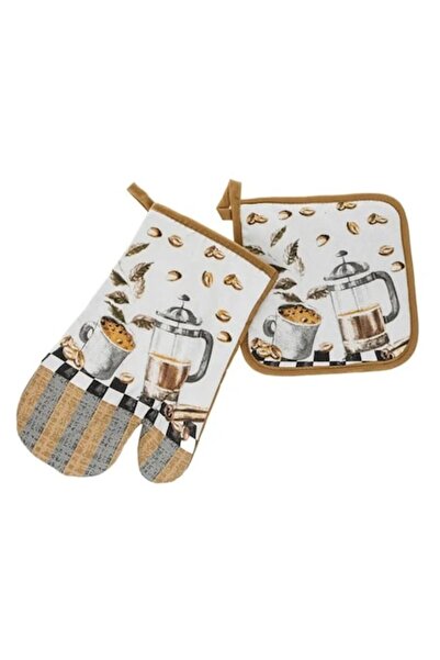 OEM Kitchen Glove & Towel Coffee - 2pcs