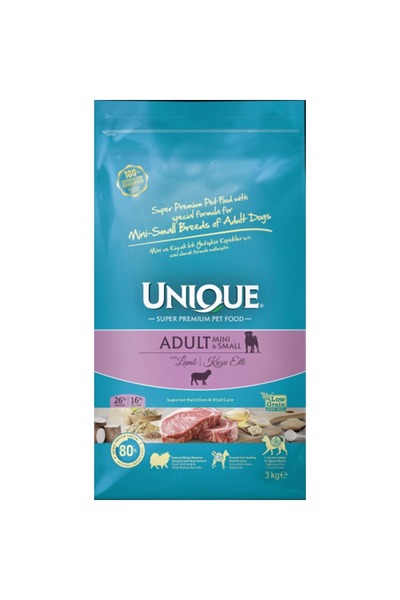 Unique Kuzulu Küçük Irk Yetişkin Köpek Maması 3 Kg