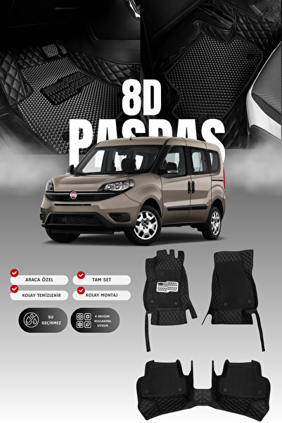 stiloto دواسة سيارة جلدية لسيارة فيات دوبلو (2009-2022) 8D |   حماية كاملة، م...