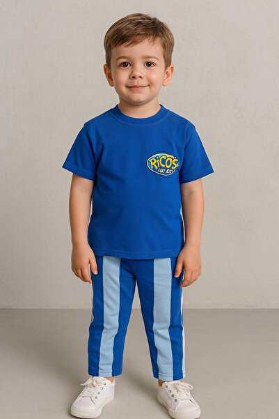 UESKİDS Boys' Ricos Blue Striped Tkm