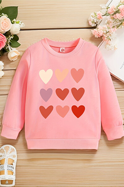 MYADA Heart Printed 3 Thread Premium Crew Neck Sweatshirt 24496