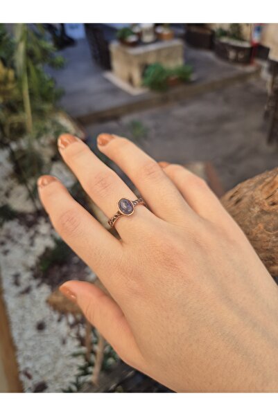 Panelya %100 Saf Bakır El İşlemesi El Yapımı Lafis Doğal Taş Ayarlanabilir Bakır Yüzük