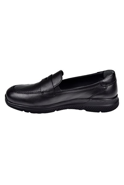 Forelli Genuine Leather Comfort Moccasin Women's Shoes For-Gola Black