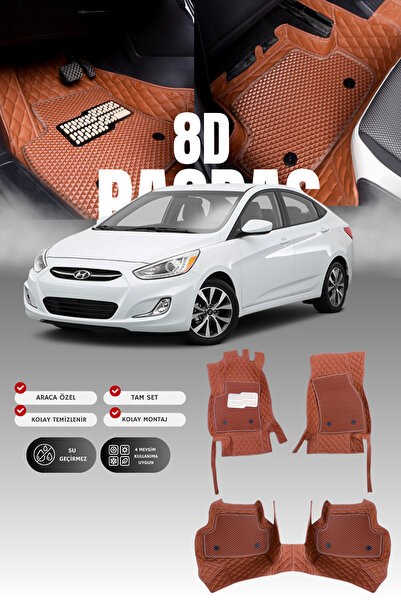 stiloto Hyundai Accent Blue (2011-2017) 8D Deri Havuzlu Oto Paspas | Tam Koru...