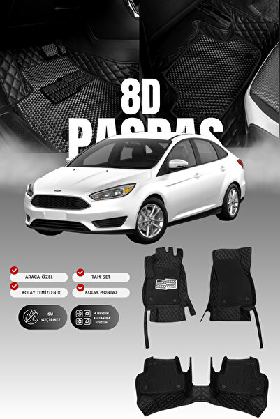 Genel Markalar Ford Focus (2012-2018) 8D Deri Havuzlu Oto Paspas | Tam Koruma...