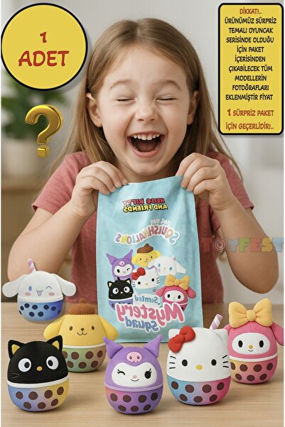 TOYFEST 1 ADET Sürpriz Squishmallows Mystery Squad Hello Kitty ve Arkadaşları...