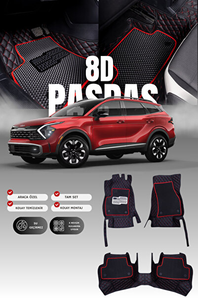 stiloto Kia Sportage (2021 ve sonrası) 8D Deri Havuzlu Oto Paspas | Tam Korum...
