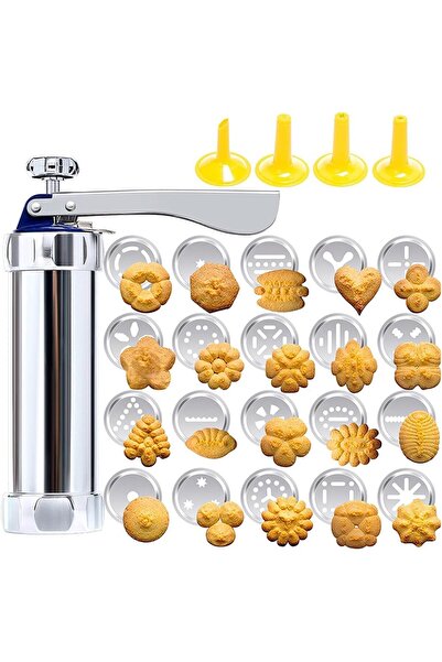 Hope Cookie Press Gun Kit, Stainless Steel Biscuit Press Maker with 20 Decora...