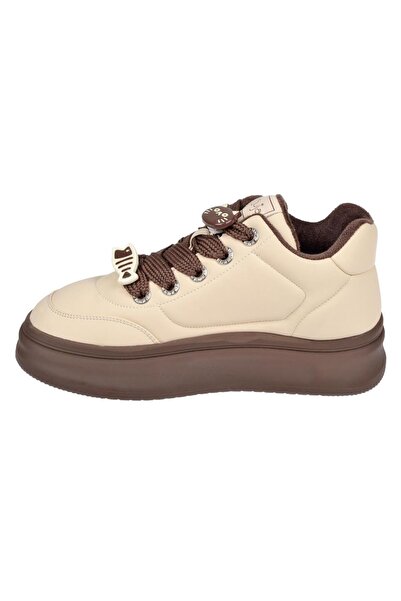 Guja İçi Polar Kadın Spor Ayakkabı Sneaker GJ-25K421 BEJ