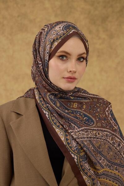 İpekhan Soft Shawl Brown Petrol 3053-06