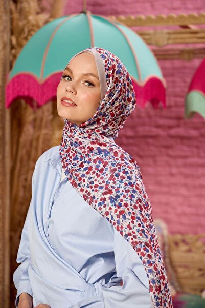 İpekhan Marrakech Συλλεκτικό Μαλακό Σάλι Γκρι Κόκκινο 3046-23