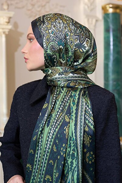 İpekhan Emerald Green Indian Voile Shawl - 5009-08