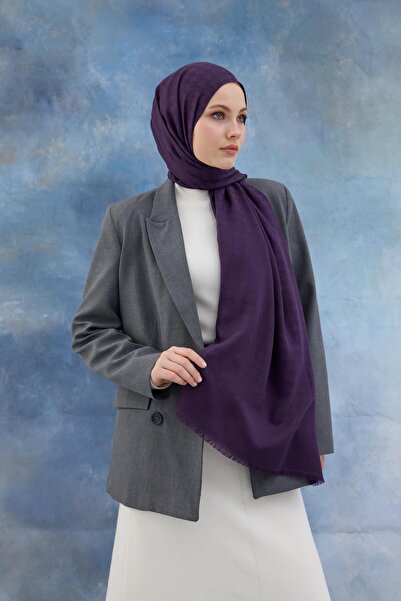 İpekhan Μωβ Ζακάρ Σάλι Χήνας με Μοτίβο Βαμβακιού - 8011-13