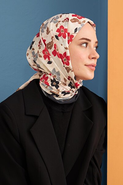 İpekhan Şal din bumbac cu model Amelia Negru 3025-05