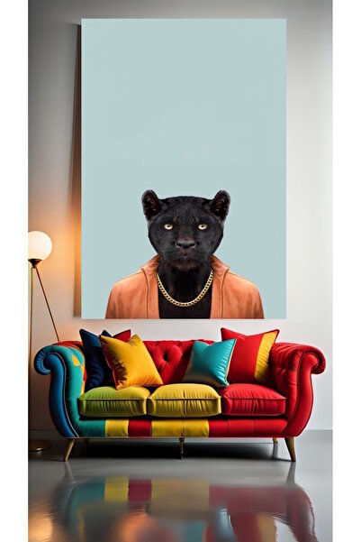 özkacar GANGSTA KAPLAN V1 Tablou pe pânză pentru decorarea casei, perete, sal...