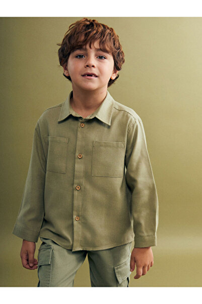 LC Waikiki Basic Gabardine Long Sleeve Boy Shirt