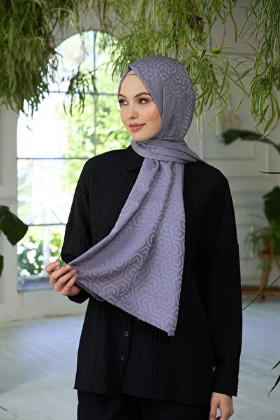 İpekhan Silky Jacquard Shawl - Summer Sparkle Collection, Dark Grey 9013-19