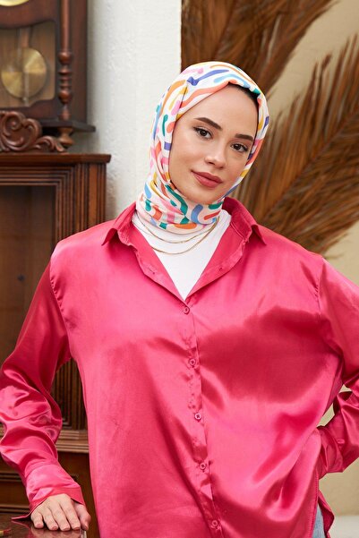 İpekhan Спіральний бавовняний віскозний шаль, яскраво-білий