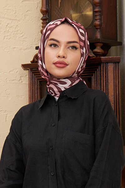 İpekhan Σπιράλ Βαμβακερό Σάλι Βισκόζης Claret Red