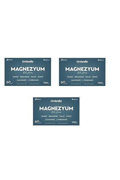 FİZYOPOL Umbrella Magnesium 6 Pack Form 60 Tablets 3 Pcs