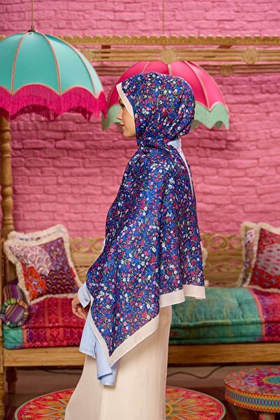 İpekhan Marrakech Συλλεκτικό Μαλακό Σάλι Navy Blue Red 3046-11