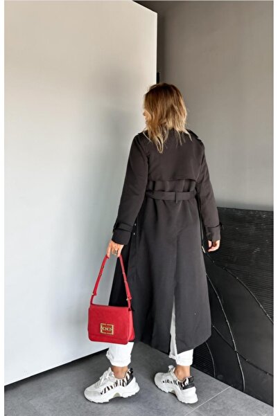 elvince butik Su Geçirmez Kuşaklı Trençkot