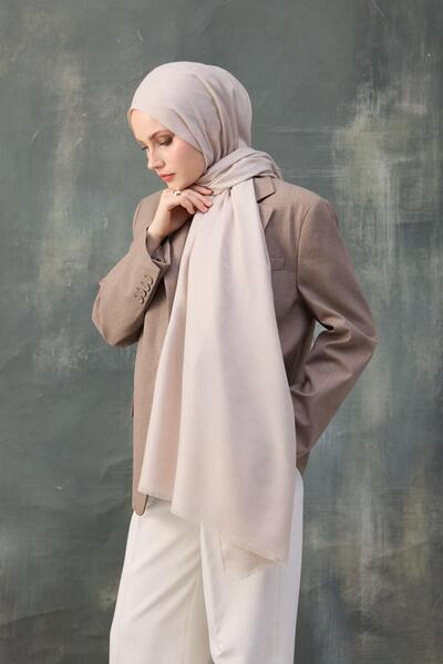 İpekhan Μπεζ Σάλι Ζακάρ Βαμβακερό μοτίβο κυμάτων 8010-27