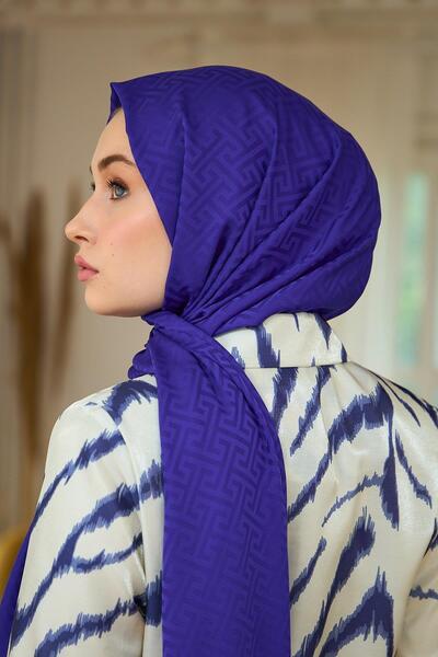 İpekhan Μπλε νύχτα μεταξένιο σάλι ζακάρ - Summer Sparkle Collection 9017-12