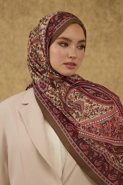 İpekhan İpekhan Μαλακό Σάλι Χακί Δαμάσκηνο 3051-05