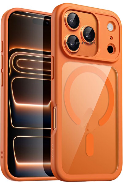 m.tk moveteck İphone 17 Pro Kılıf Krom Mika Magsafe Arkası Şeffaf Hassas Buto...