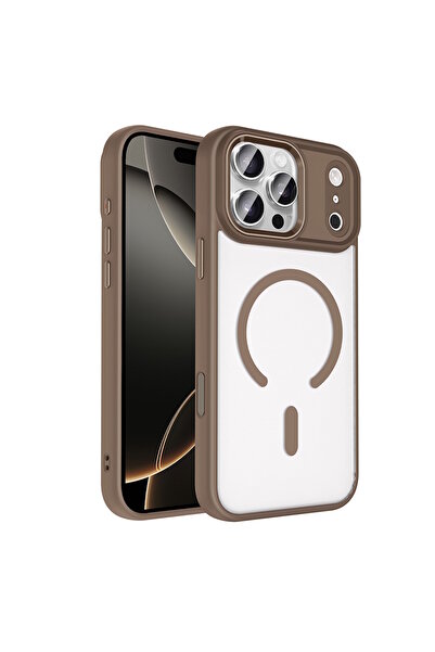 m.tk moveteck İphone 17 Pro Kılıf Krom Mika Magsafe Arkası Şeffaf Hassas Buto...