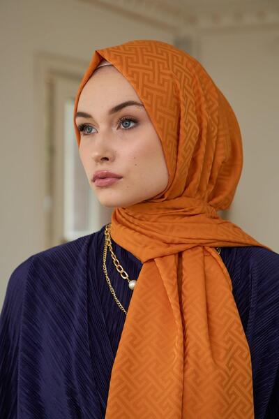 İpekhan Πορτοκαλί μεταξένιο σάλι ζακάρ - Summer Sparkle Collection 9017-26