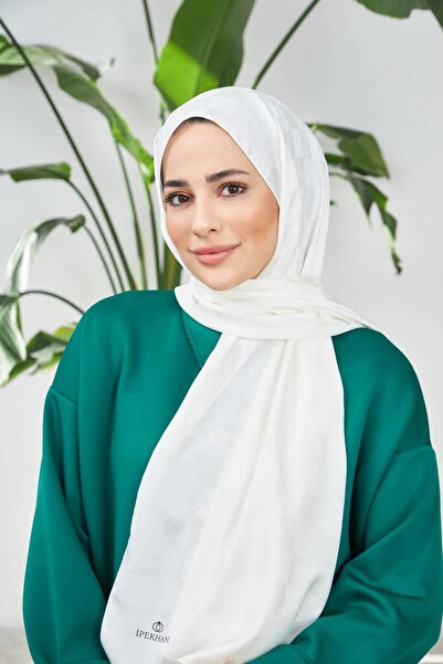 İpekhan Новий візерунок «Дама» Шовковий жакардовий шарф Білий 9007-06