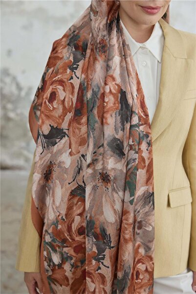 İpekhan Winter Bloom Collection Indian Silk Shawl 5014-10033