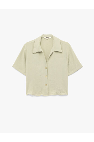 Koton Regular Fit Loose Collar Short Sleeve Shirt