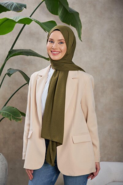 İpekhan Alesa Pattern Silky Jacquard Shawl Brown 9003-15