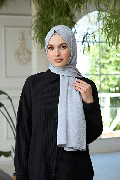 İpekhan Silky Jacquard Shawl Silver Collection - Summer Sparkle 9013-15